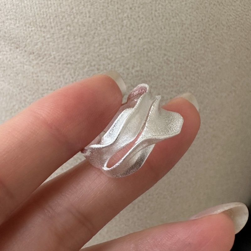 Matte Irregular Silver River Ring