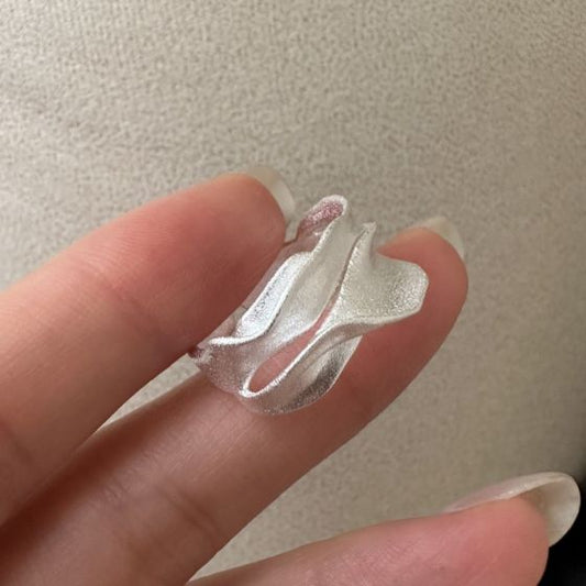 Matte Irregular Silver River Ring