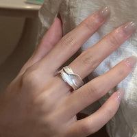 Matte Irregular Silver River Ring