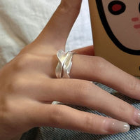 Matte Irregular Silver River Ring