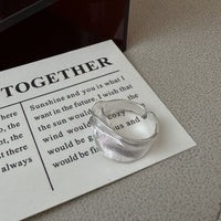 Matte Irregular Silver River Ring