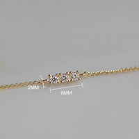 Minimalism Mini Three Crystal 925 Sterling Silver Bracelet