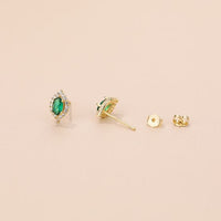 Mini Oval Crystal Stud Earrings