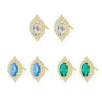 Mini Oval Crystal Stud Earrings