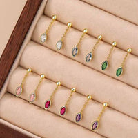 Colorful Crystal Sterling Silver Dangle Earrings
