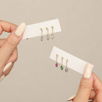 Colorful Crystal Sterling Silver Dangle Earrings