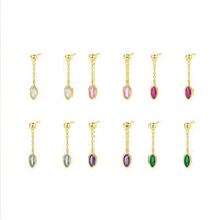 Colorful Crystal Sterling Silver Dangle Earrings