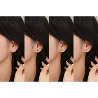Colorful Crystal Flower Stud Earrings in 925 Sterling Silver