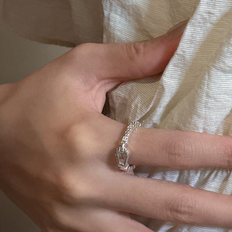 U-Shape Knot Chain Adjustable 925 Sterling Silver Ring
