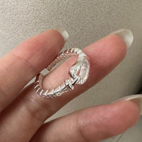 U-Shape Knot Chain Adjustable 925 Sterling Silver Ring