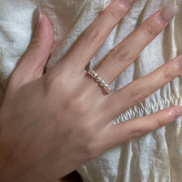 Beaded Adjustable Ring in 925 Sterling Silver