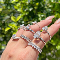 Elegant Oval Flower Cubic Zirconia Adjustable Ring, 925 Sterling Silver