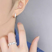 Shining Star 925 Sterling Silver Hoop Earrings