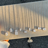 White Crystal Multi-Shape Pendant Necklace in 925 Sterling Silver