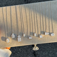 White Crystal Multi-Shape Pendant Necklace in 925 Sterling Silver
