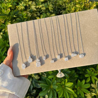 White Crystal Multi-Shape Pendant Necklace in 925 Sterling Silver