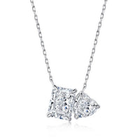 White Crystal Multi-Shape Pendant Necklace in 925 Sterling Silver