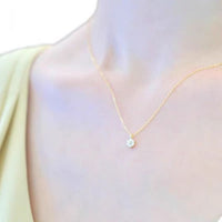 Mini Crystal Flower Necklace, 925 Sterling Silver