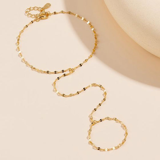 Super Shining Glitter 925 Sterling Silver Bracelet and Ring Set
