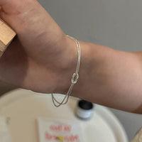 Minimal Double Layer 925 Sterling Silver Bracelet