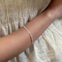 Minimal Double Layer 925 Sterling Silver Bracelet
