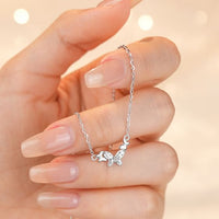 Honey Moon Three Flying Butterfly Necklace