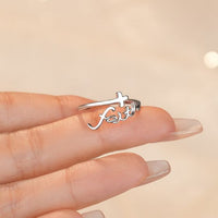 Anniversary Cross Faith Sterling Silver Adjustable Ring