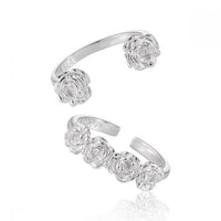 925 Sterling Silver Rose Flower Adjustable Ring