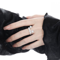 925 Sterling Silver Rose Flower Adjustable Ring