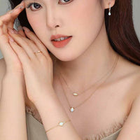 Oval Created Opal 925 Sterling Silver Adjustable Set