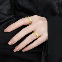 Hammered Texture Adjustable Cubic Zirconia Ring in 925 Sterling Silver