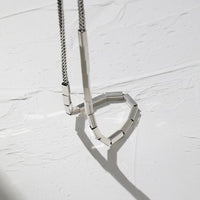 Rectangular Tube Texture S925 Silver Collarbone Necklace