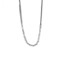 Rectangular Tube Texture S925 Silver Collarbone Necklace