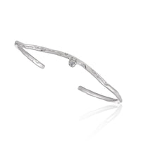 Irregular Crystal Wave Sterling Silver Open Bangle