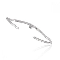 Irregular Crystal Wave Sterling Silver Open Bangle