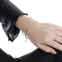 Irregular Crystal Wave Sterling Silver Open Bangle