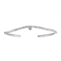 Irregular Crystal Wave Sterling Silver Open Bangle