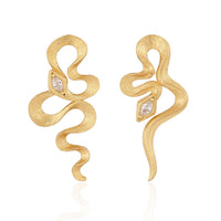 Snake Crystal Dangling Earrings in Sterling Silver