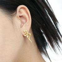 Snake Crystal Dangling Earrings in Sterling Silver