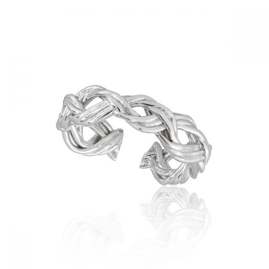 Hollow Twisted 925 Sterling Silver Adjustable Ring