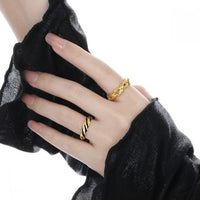 Hollow Twisted 925 Sterling Silver Adjustable Ring