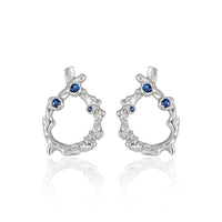 Irregular Hollow Waterdrop Sterling Silver Stud Earrings