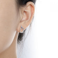 Irregular Hollow Waterdrop Sterling Silver Stud Earrings