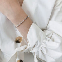 S925 Sterling Silver Oval Bead Olive Chain Bracelet