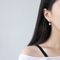 S925 Vertical Pearl Earrings with Micro Inlaid Diamonds