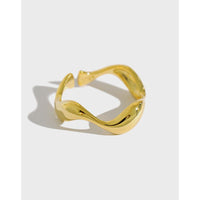 S925 Minimalist Wavy Open Ring