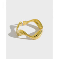 S925 Minimalist Wavy Open Ring