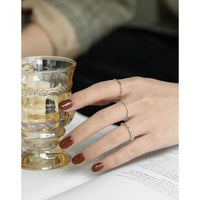 Stackable Chick 925 Sterling Silver Adjustable Ring Set