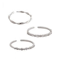 Stackable Chick 925 Sterling Silver Adjustable Ring Set