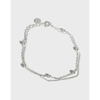 S925 Double-Layer Beaded Chain Bracelet